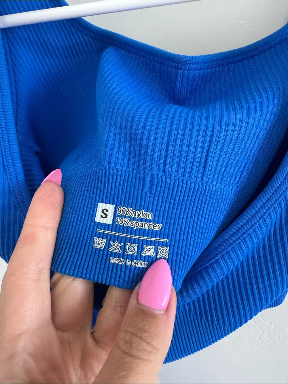 Ribbed Crop Tank Top in Vibrant Cobalt Blue